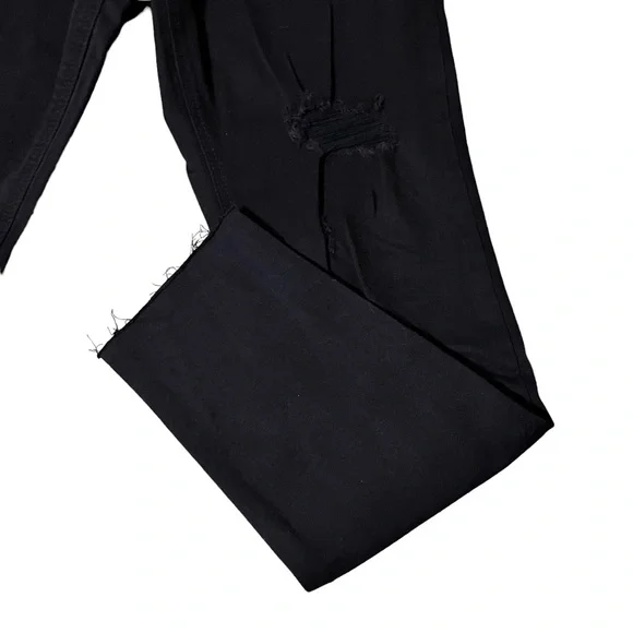 Old Navy Sz 8 Mid Rise Distressed Rockstar Super Skinny Jeans Black Ankle - Picture 4 of 11